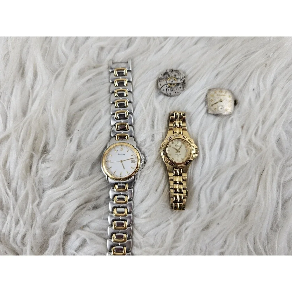 4 Super rare Vintage Bulova Watches - For Parts And Repairs - 15 JEWELS